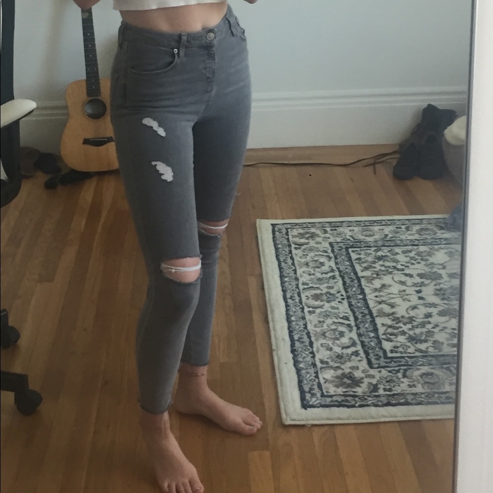 Topshop grey ripped jeans